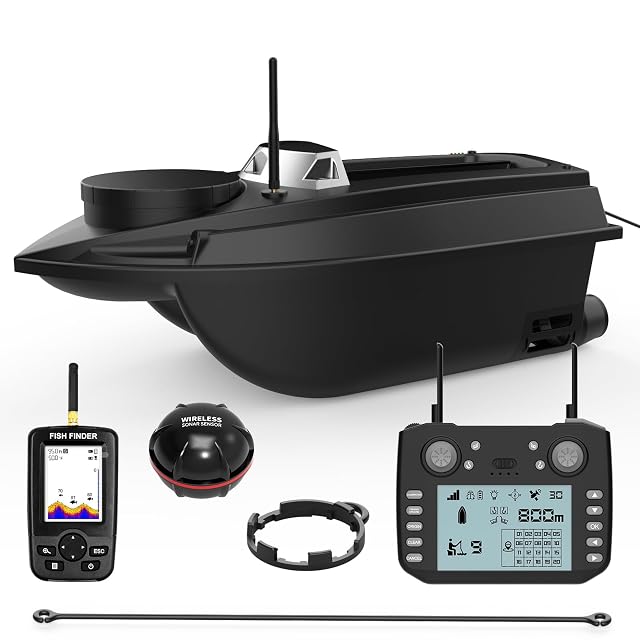 Bateau amorceur GPS LOKEEVAN V030 à deux moteurs et télécommande à LCD