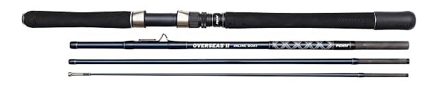 Canne Penn Overseas II Inline Boat en quatre brins avec tube de voyage Cordura