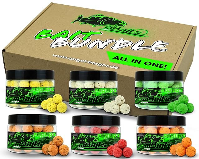 Lot de pop-ups Angel-Berger Magic Baits en six parfums, 18 mm