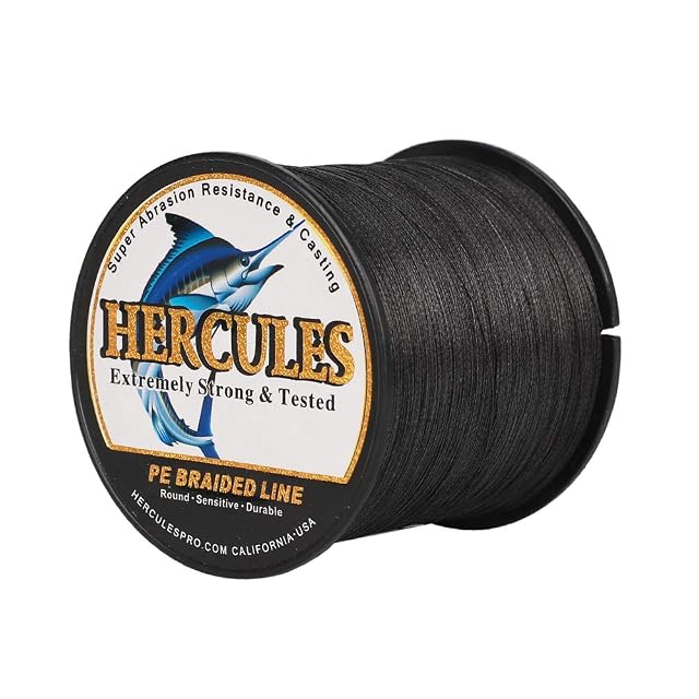 Tresse de pêche HERCULES Super Cast à huit brins, noire