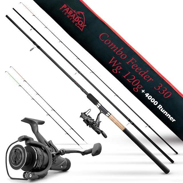 Canne feeder Paradox Fishing de 3,3 m avec moulinet Runner 4000
