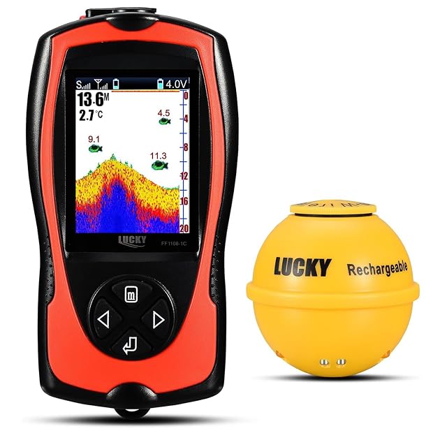 Sondeur portatif sans fil LUCKY avec boîtier à écran couleur LCD