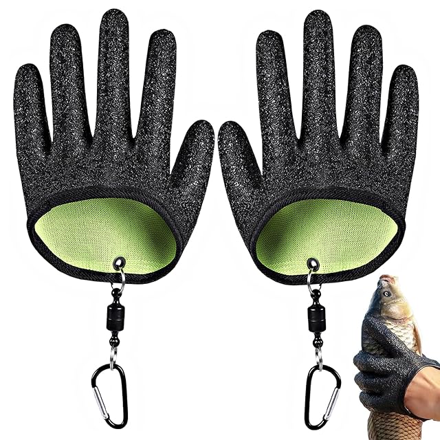 Gants de pêche en latex Xynovate résistants à la perforation avec boucles magnétiques