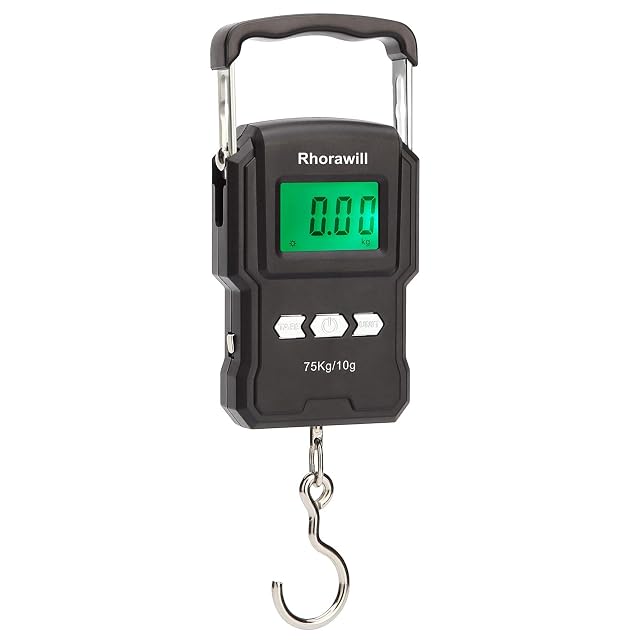 Peson de pêche numérique Rhorawill de 75 kg à écran rétroéclairé