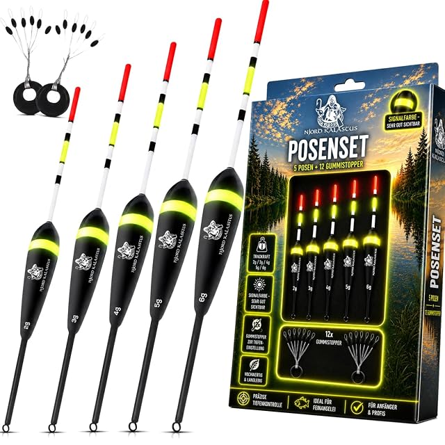 Coffret de cinq flotteurs Njord Kalastus avec stops en caoutchouc
