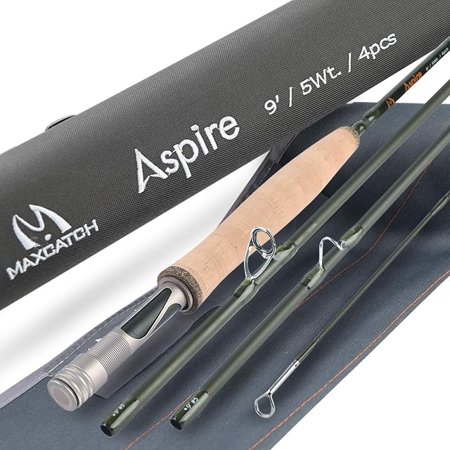 Canne à mouche MAXIMUMCATCH Aspire en quatre brins avec poignée liège et porte-moulinet anodisé