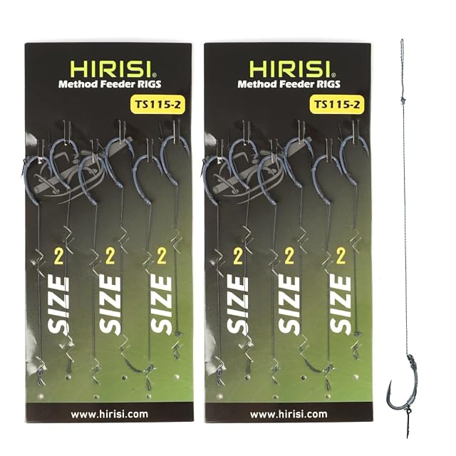 Douze montages cheveu à carpe courbes Hirisi Tackle avec émerillons anti-emmêlement