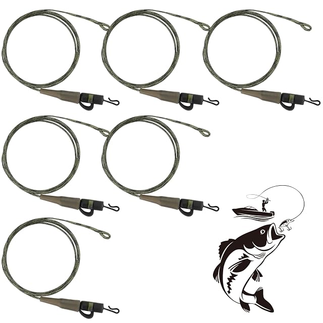 Coffret de six chod rigs sans ardillon TYBYBB avec leadcore et clip de plomb de sécurité