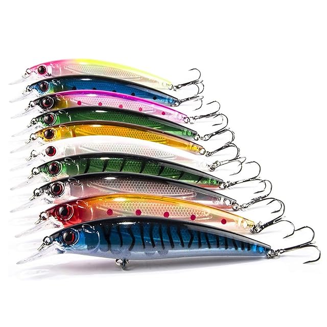 Coffret de dix crankbaits Aozzy en couleurs assorties