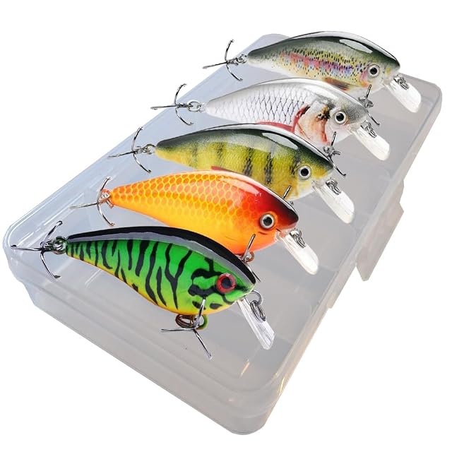 Coffret de cinq crankbaits Perch’n Pike en boîte