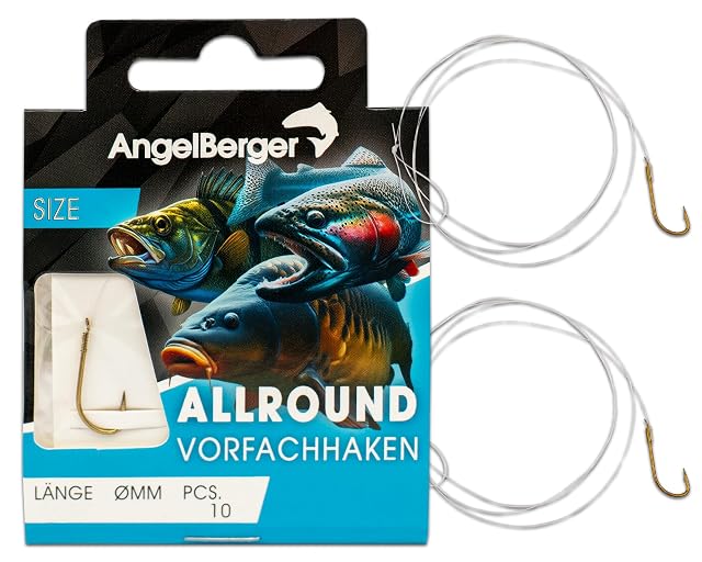 Hameçons all-round montés Angel-Berger sur bas de ligne monofilament, taille 8