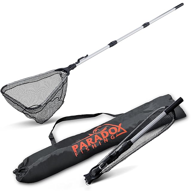 Épuisette télescopique caoutchoutée Paradox Fishing, 2,1 m