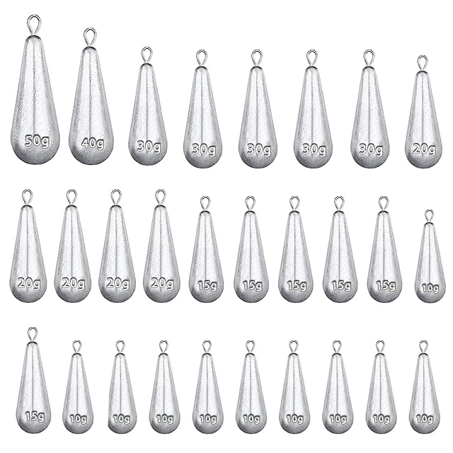 Coffret de 28 plombs goutte Roosea avec boîte à compartiments