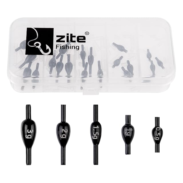 Plombs à truite noirs Zite Fishing Fix Drops avec inserts silicone