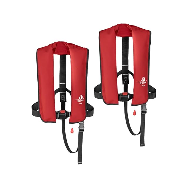 Paire de gilets de sauvetage automatiques 12skipper Classic en rouge