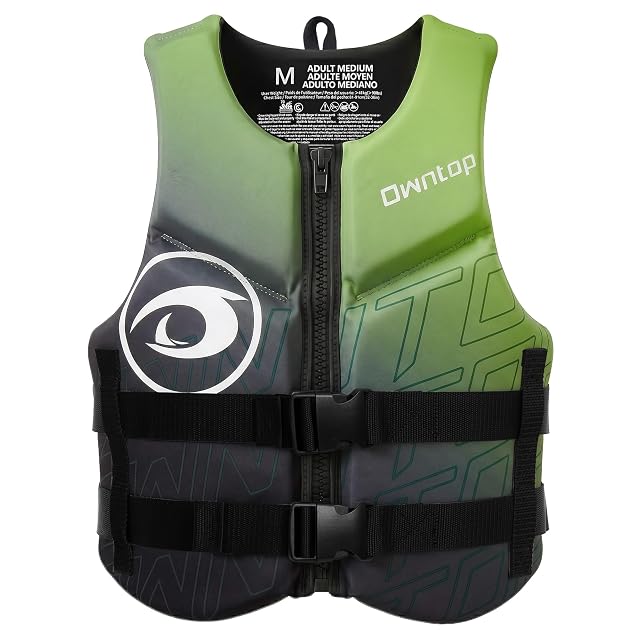 Gilet de flottabilité Owntop vert en néoprène pour le kayak et la pêche