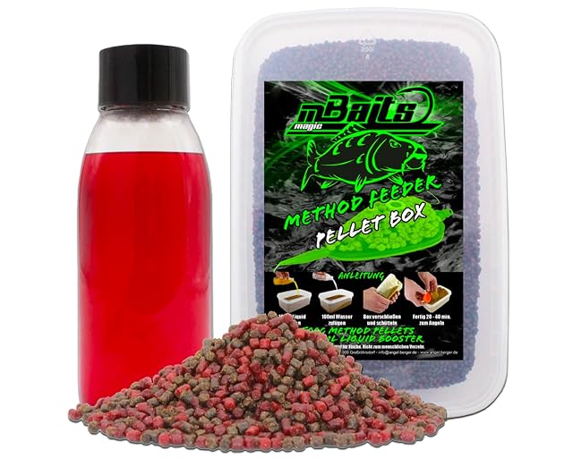 Boîte de pellets Angel-Berger Magic Baits Method Feeder, Red Garlic, 500 g