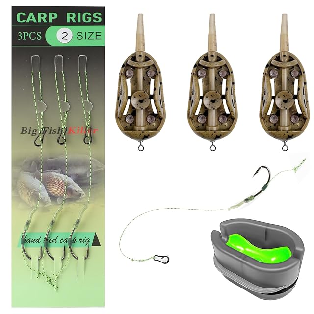 Coffret de trois method feeders Fyfjur avec moule et hameçons