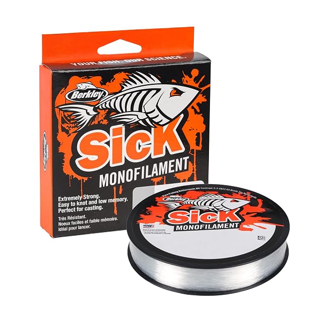 Fil de pêche monofilament transparent Berkley Sick Nylon sur bobine de 300 mètres