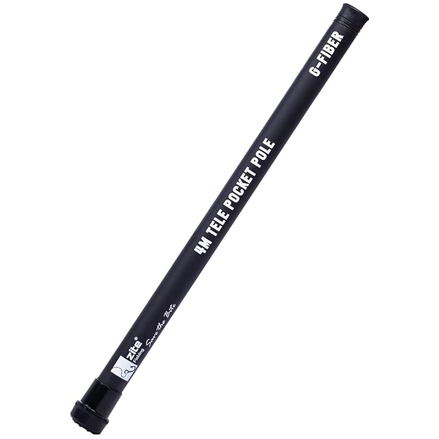 Canne à coup Zite Fishing Pocket Pole repliée à 45 cm à côté de sa longueur déployée