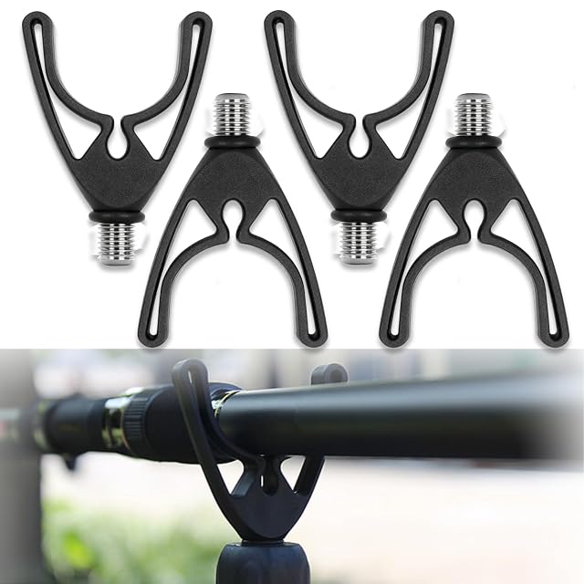 Modurio quatre supports de canne à carpe noirs à filetage 3/8 de pouce
