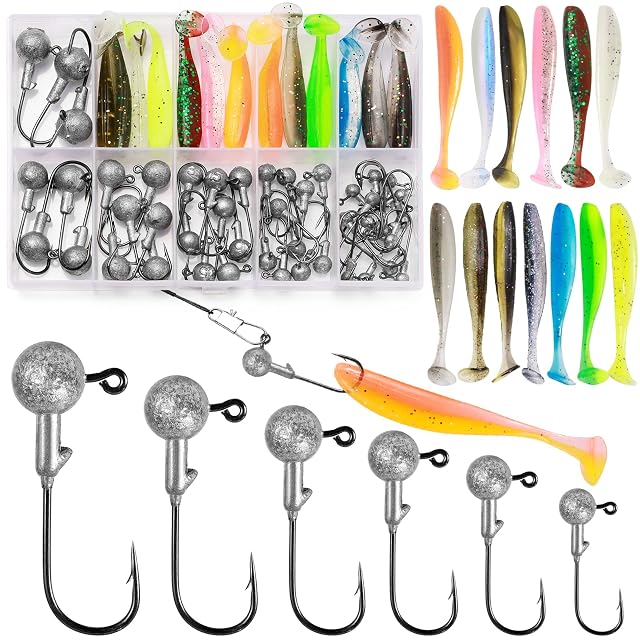 Coffret de 58 pièces de têtes plombées Annyswit avec corps souples en boîte à compartiments
