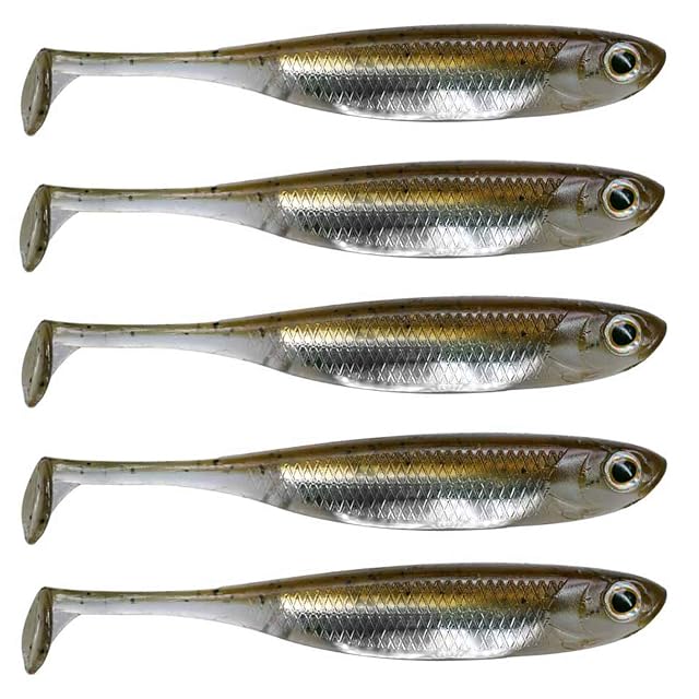 Shads souples paddle tail QualyQualy de 10 cm avec feuille réfléchissante au ventre