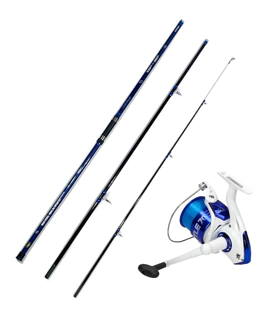 Canne de surfcasting A&M Blue Ocean avec moulinet de mer Beach Battle 70