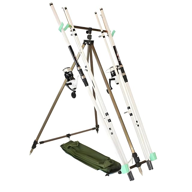 Ensemble FISH-XPRO Beach Pro Deluxe avec deux cannes de surfcasting, deux moulinets et un support de plage