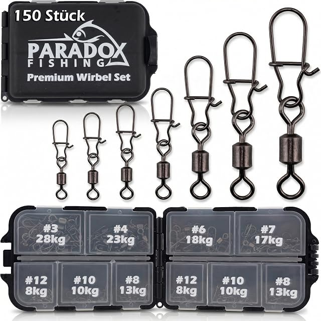 Coffret de 150 émerillons Duo-Lock Paradox Fishing avec boîte