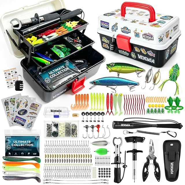 Coffret de pêche VEYCVLA 376 pièces avec mallette et outils