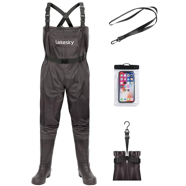 Waders Lekesky bruns en nylon PVC à deux couches, EU 45