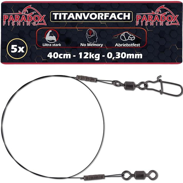 Bas de ligne titane à brochet Paradox Fishing, 0,30 mm, 40 cm